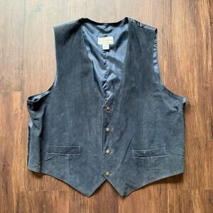 Arizona Jean Co. Suede Leather Vest – Men’s XL, Navy